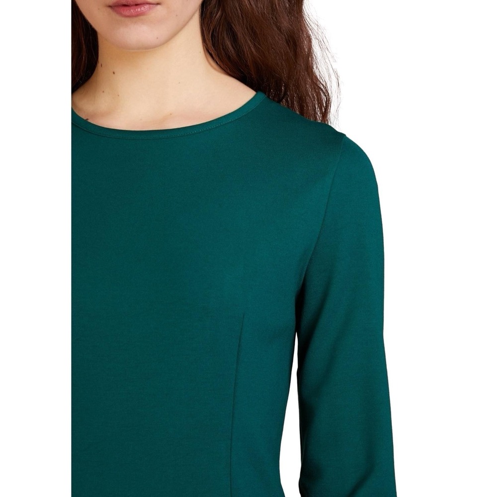 J Crew Dress Womens Large Green Long Sleeve Ponte Knit Sheath Knee Length Jewel - Picture 4 of 16